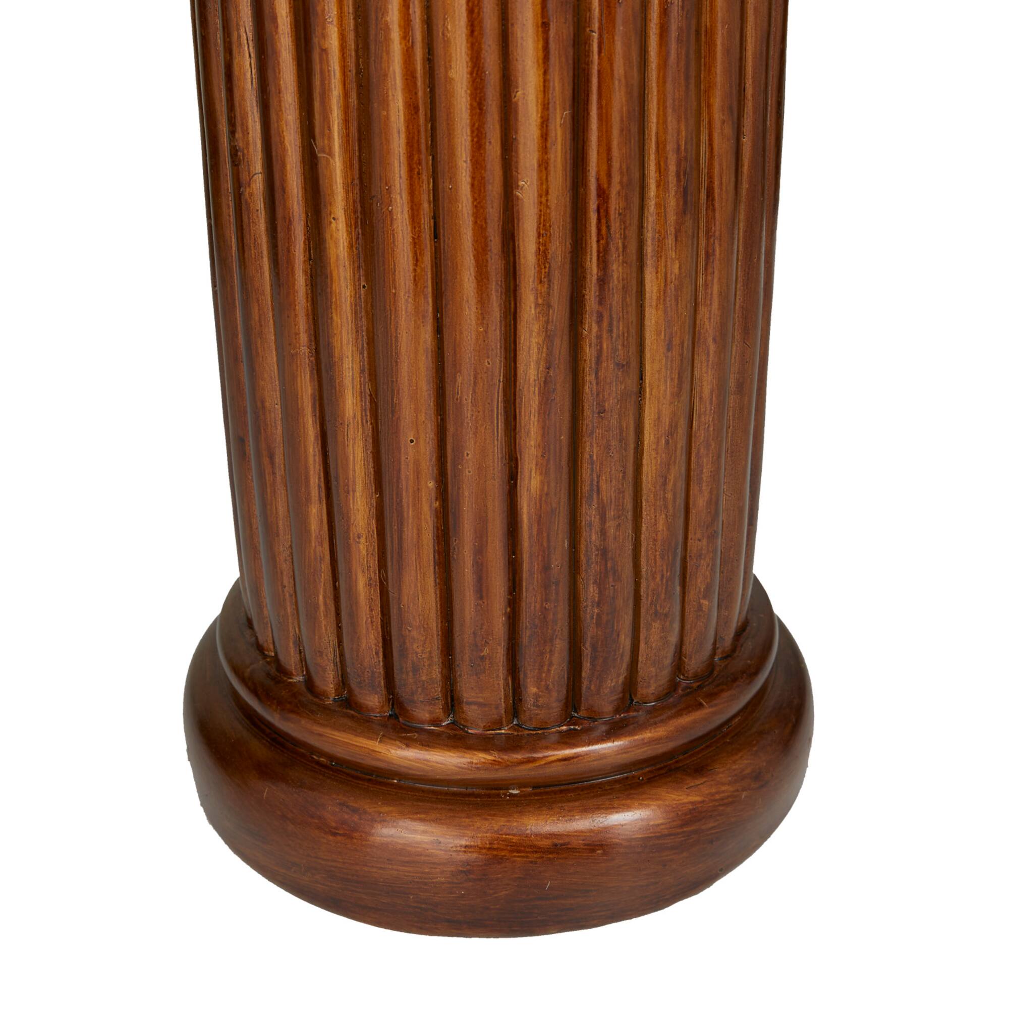Bronze Polystone Traditional Pedestal Table, 25" x 8" x 9"